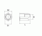 TUERCA REMACHABLE ACERO BRALO HEXAGONAL BAJA